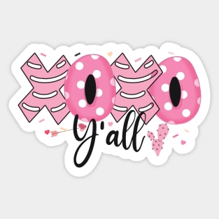 Xoxo Yall Western Valentine Day Cowgirls Gift Sticker